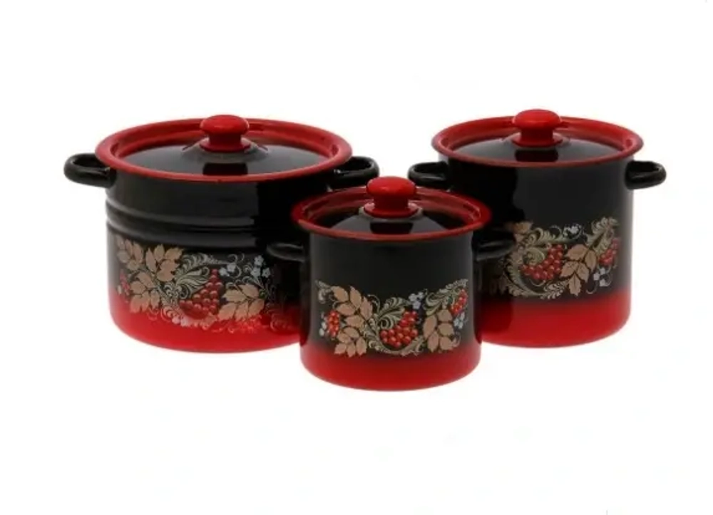 Набор эмалированной посуды 3 предмета (2л, 3,5л, 5,5л) N16L05