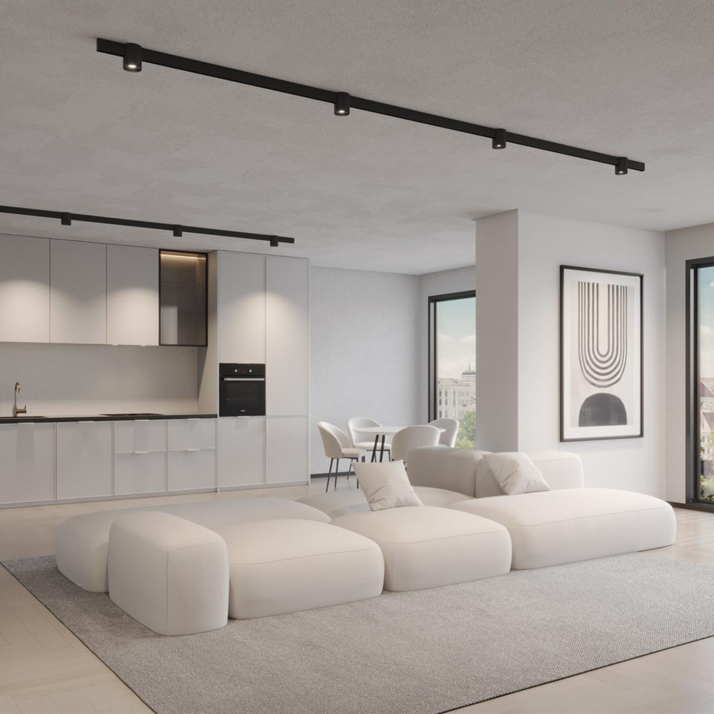 359517 SHINO NT24 130 черный Трековый низковольт. св-к диммир. со сменой цв.температуры, пульт ДУ/Tuya Smart Life IP20 LED 10W 48V 3000-6000K FLUM