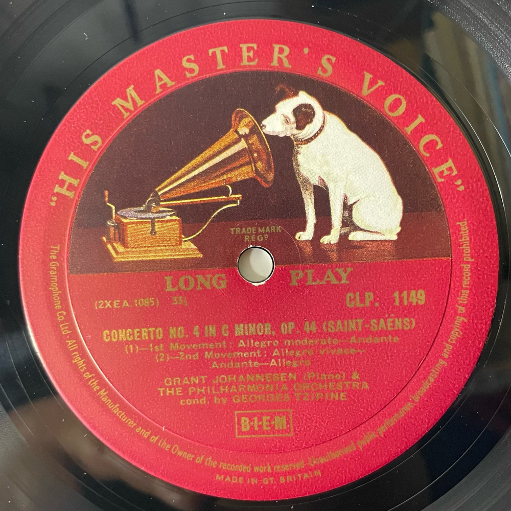 Винтажная виниловая пластинка LP Saint Saens, Milhaud, Grant Johannesen , Piano, With The Philharmonia Orchestra, Georges Tzipine, Concerto No 4 In C Minor (Англия 1958)