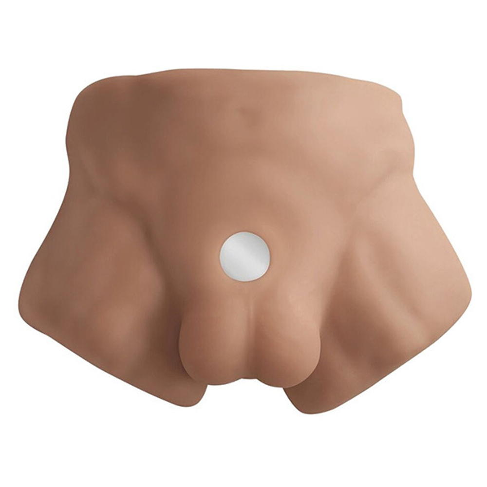 Светло-коричневый торс со съемным фаллоимитатором SilexD Apollo S Caramel Ultra Realistic Half Torso with Dildo 7" Included