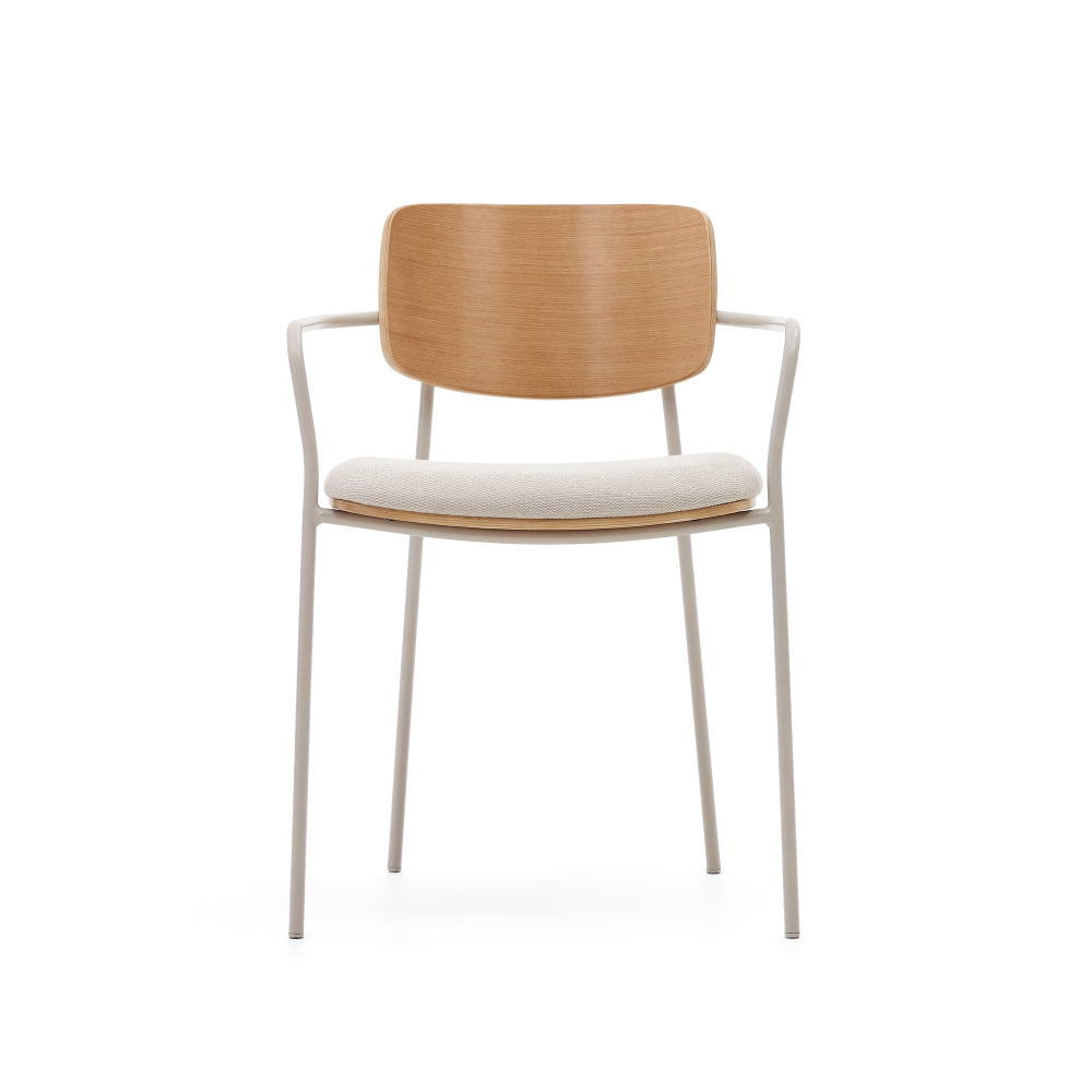 Maureen Штабелируемый стул из дубового шпона с бежевыми ножками