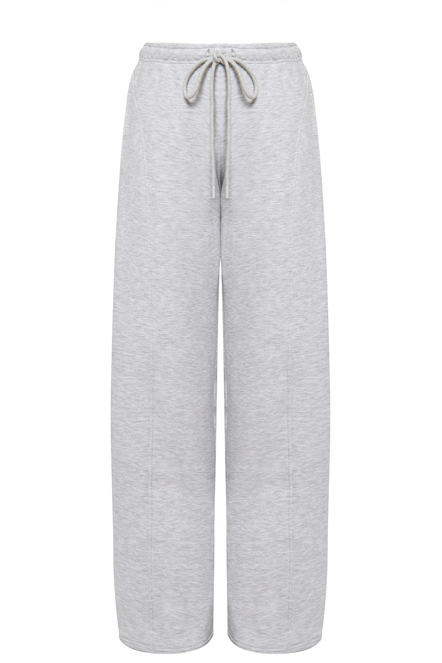 Штаны с рельефными швами Светло-серый меланж