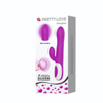 Лиловый вибратор Douglas с клиторальным отростком и функцией расширения - 24,9 см. (Цвет: лиловый)