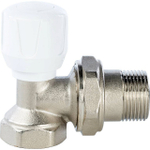 Вентиль ручной регулировки угловой STOUT - 3/4" (ВР/НР-американка, PN10, Tmax 120°C)