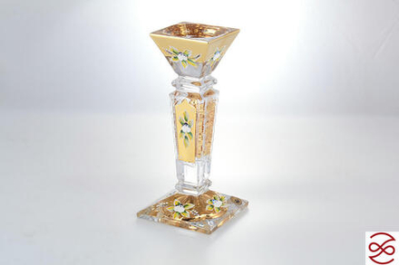 Подсвечник Bohemia Max Crystal Золото 25см