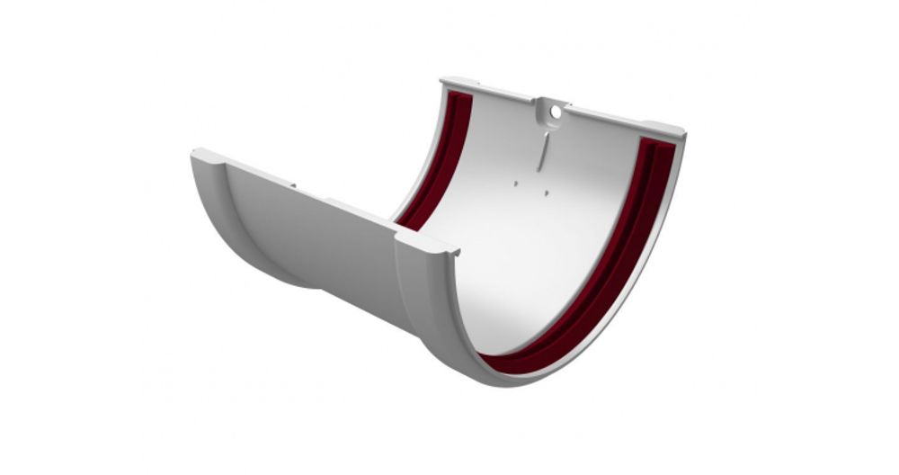 Соединитель желобов ПВХ Grand Line стандарт белый