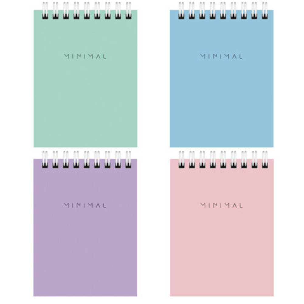 Блокнот МАЛЫЙ ФОРМАТ А7 75х105мм, 40л, гребень, картон, клетка, BRAUBERG Minimal Pastel, 116431