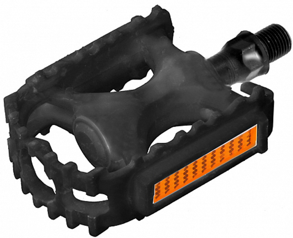 Педали FP-628 FEIMIN, ось 1/2" со светоотражателями, пластиковые чёрные