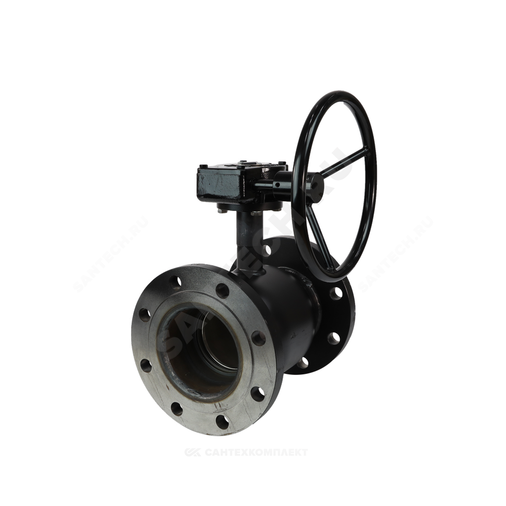 Кран шаровой сталь 09Г2С Ballomax КШТ 61.103 Ду 150 Ру25 фл L=350мм с редуктором BROEN КШТ 61.103.150.Р.25