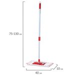 Швабра КОМПЛЕКТ черенок 75-130 см + флаундер 40 см + МОП микрофибра/абразив (ТИП К), PERKLIN (ПЕРКЛИН), 700980