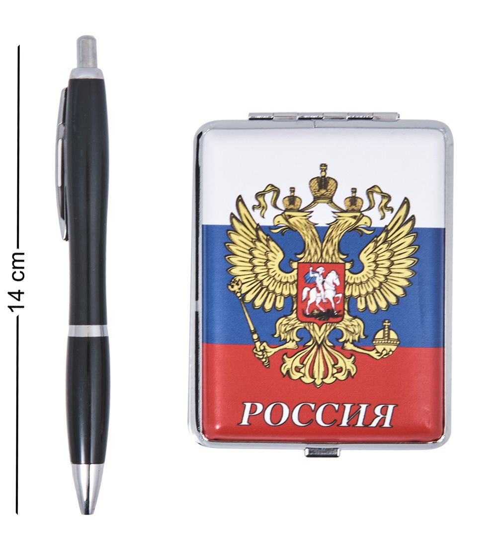 GT-81 Подарочный н-р фляжка с аксессуарами «Герб России» 250 мл