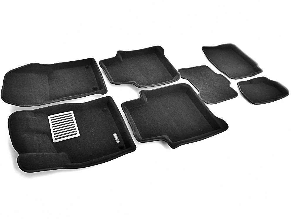 Коврики салона для SKODA Kodiaq (2017-) (3 Ряд) Euromat 3D Lux черные. Арт. EM3D-004513