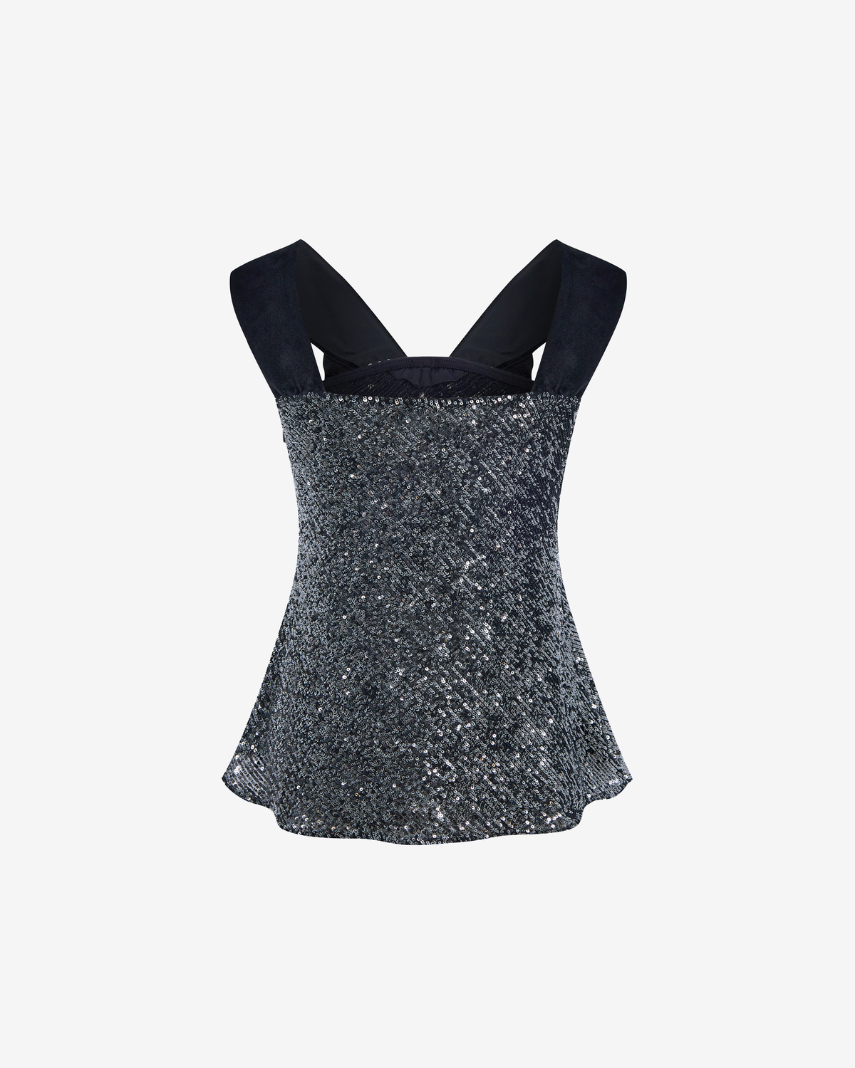 Топ из пайеток и бархата с бантом