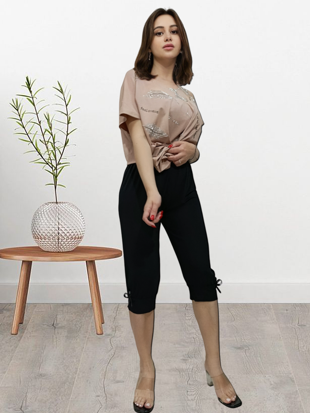 Бриджи женские вискоза черные (64)