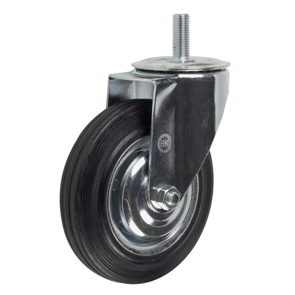 Колесо d85 поворотное болт. креплен.(М12) Черная резина 008360