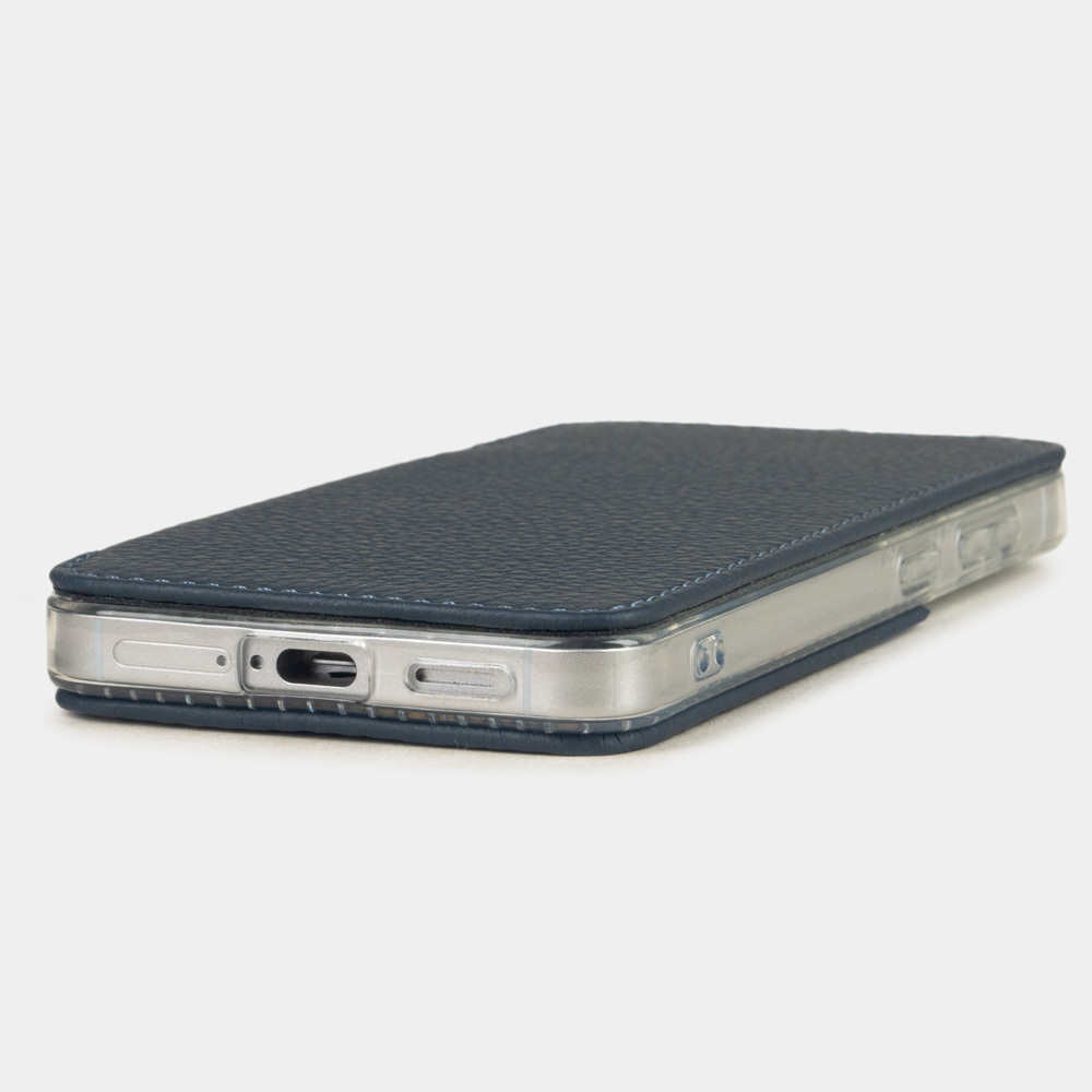 Чехол-книжка для Samsung Galaxy S25 Plus из кожи теленка, синего цвета