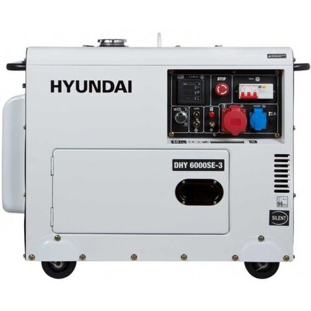 Дизельный генератор Hyundai DHY 8000SE-3 - [6 кВт / 380V] эл. старт, трехфазный