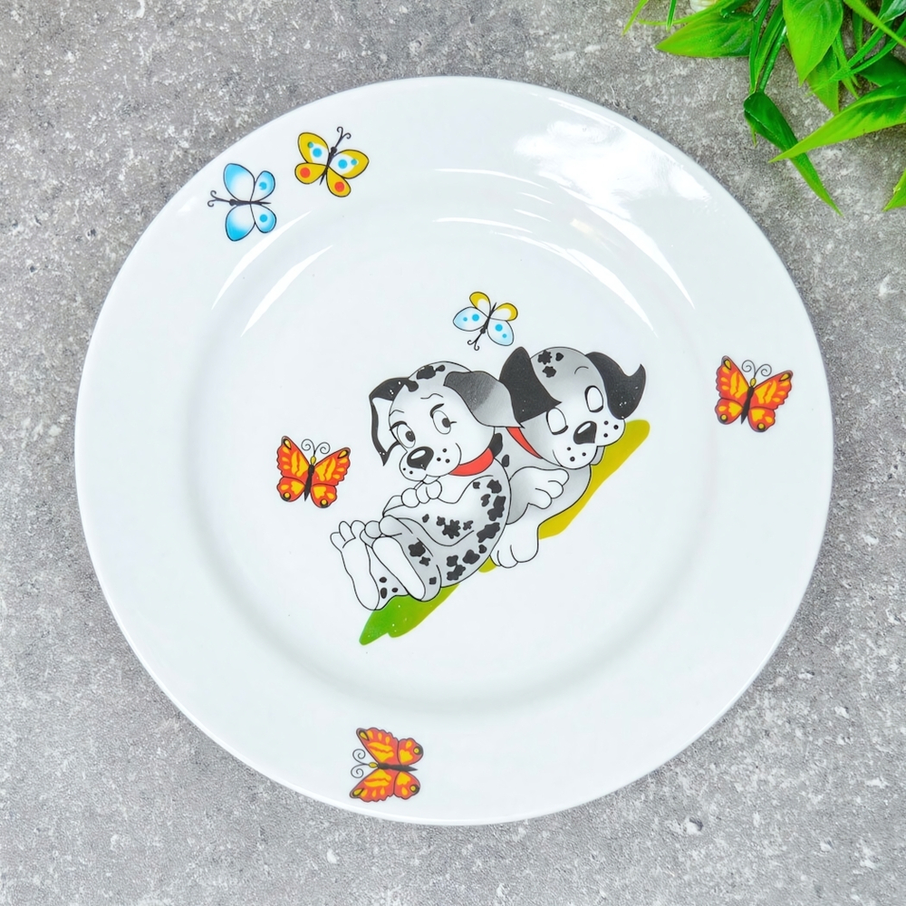 Тарелка мелкая 175мм Озорные щенки, гладкий край