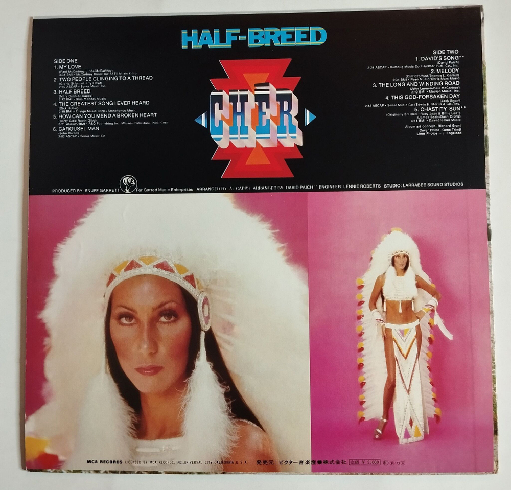 Винтажная виниловая пластинка LP Cher Half Breed (Japan 1973) (No Obi)