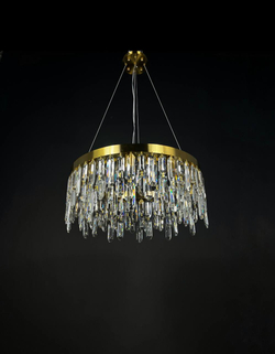 Люстра подвесная Lanbos QS.99571-600 T, 10 ламп Е14, 400 Вт, до 25 кв м, золото