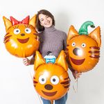 Шар (21"/53 см) Фигура, Голова, Три Кота, Компот