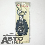Брелок для ключей Кожа  МАЗДА MAZDA  Ромб с металл эмблемой с 2ным карабином