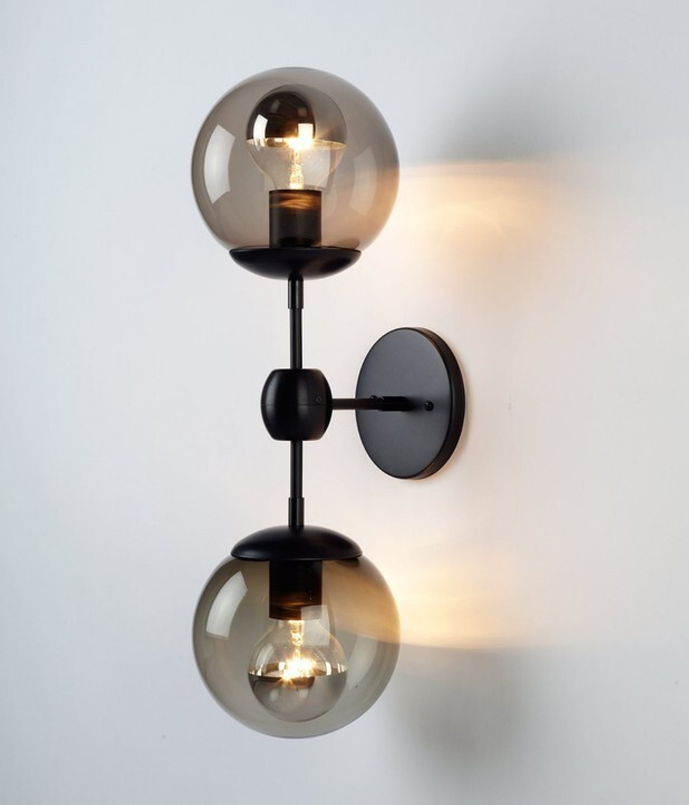 бра Modo Sconce 2 Globes Black