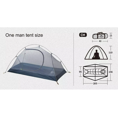 Палатка Naturehike Cycling Si 1-местная, алюминиевый каркас, сверхлегкая, зеленый