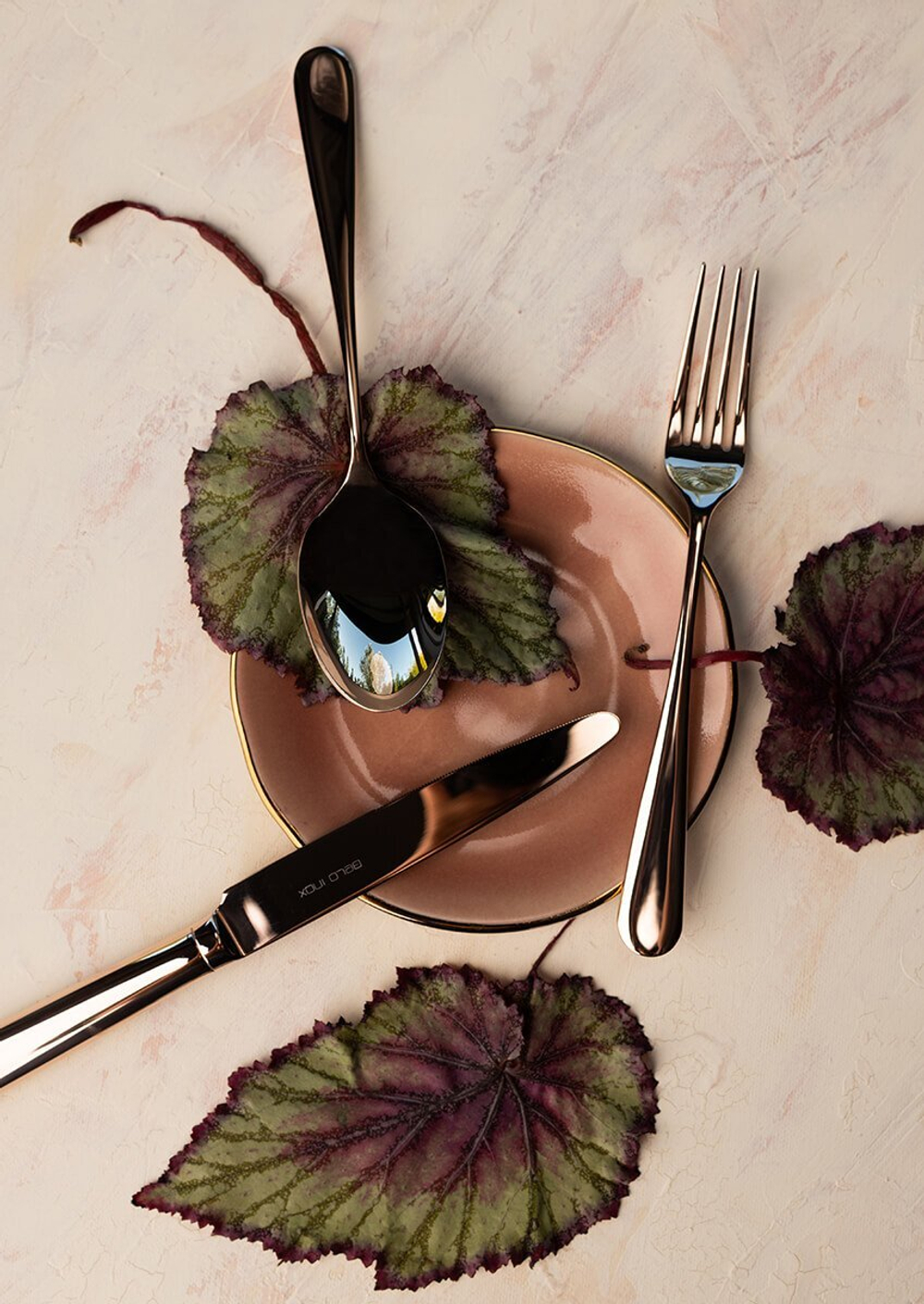 Набор столовых приборов на 6 персон 24 предмета Belo Inox Belo 9 Rose Gold