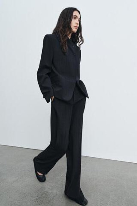 ZARA БРЮКИ С ВЫСОКОЙ ПОСАДКОЙ В ПОЛОСКУ — ZW COLLECTION, ПОЛОСКИ