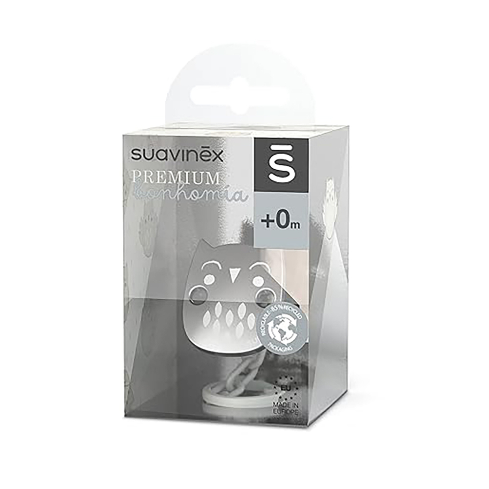 Клипса с цепочкой для пустышки Suavinex Bonhomia серый
