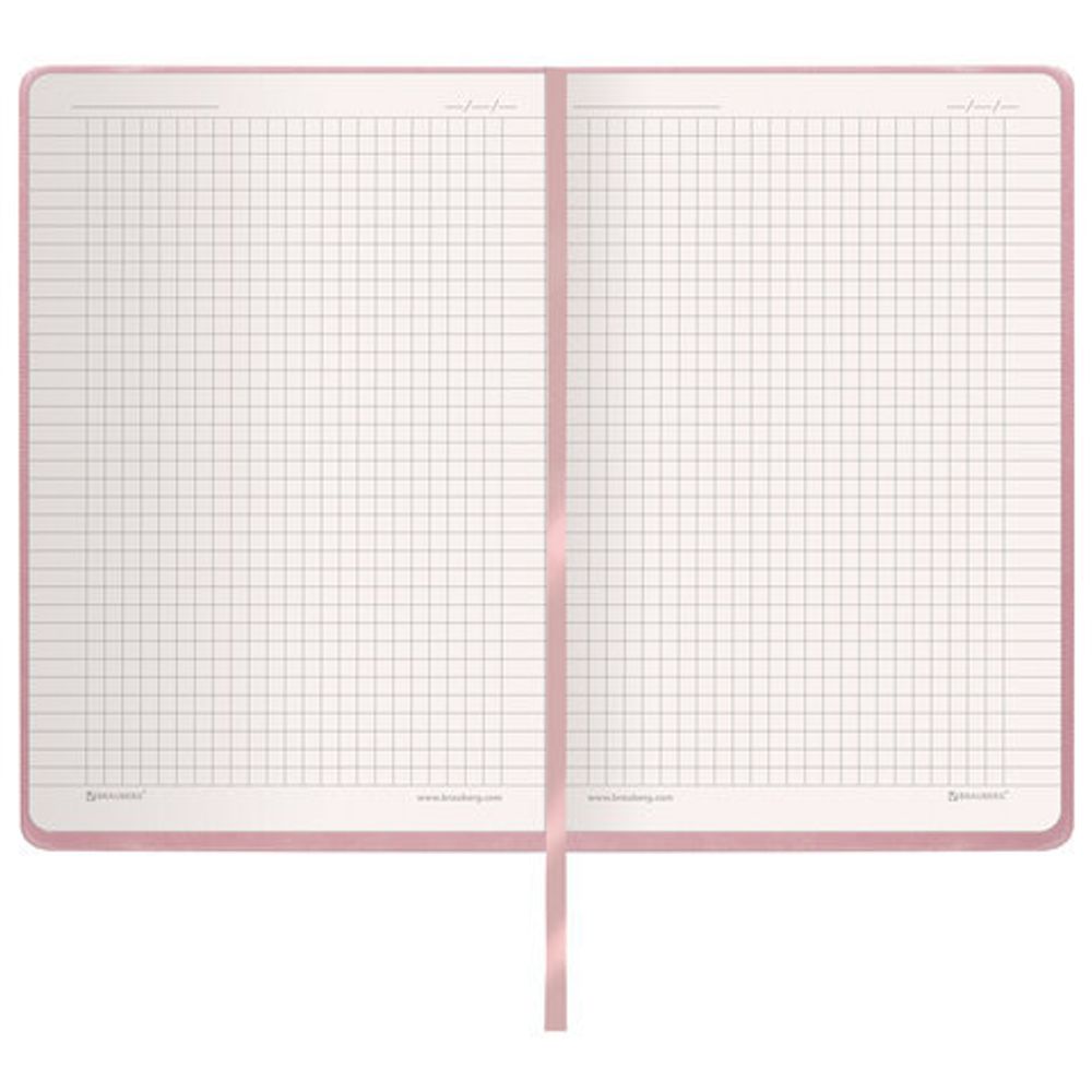 Блокнот в клетку с резинкой А5 (148x218 мм), 80 л., под кожу розовый BRAUBERG "Metropolis Special", 111579