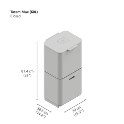 Контейнер для мусора с двумя баками totem max, 60 л, нержавеющая сталь
