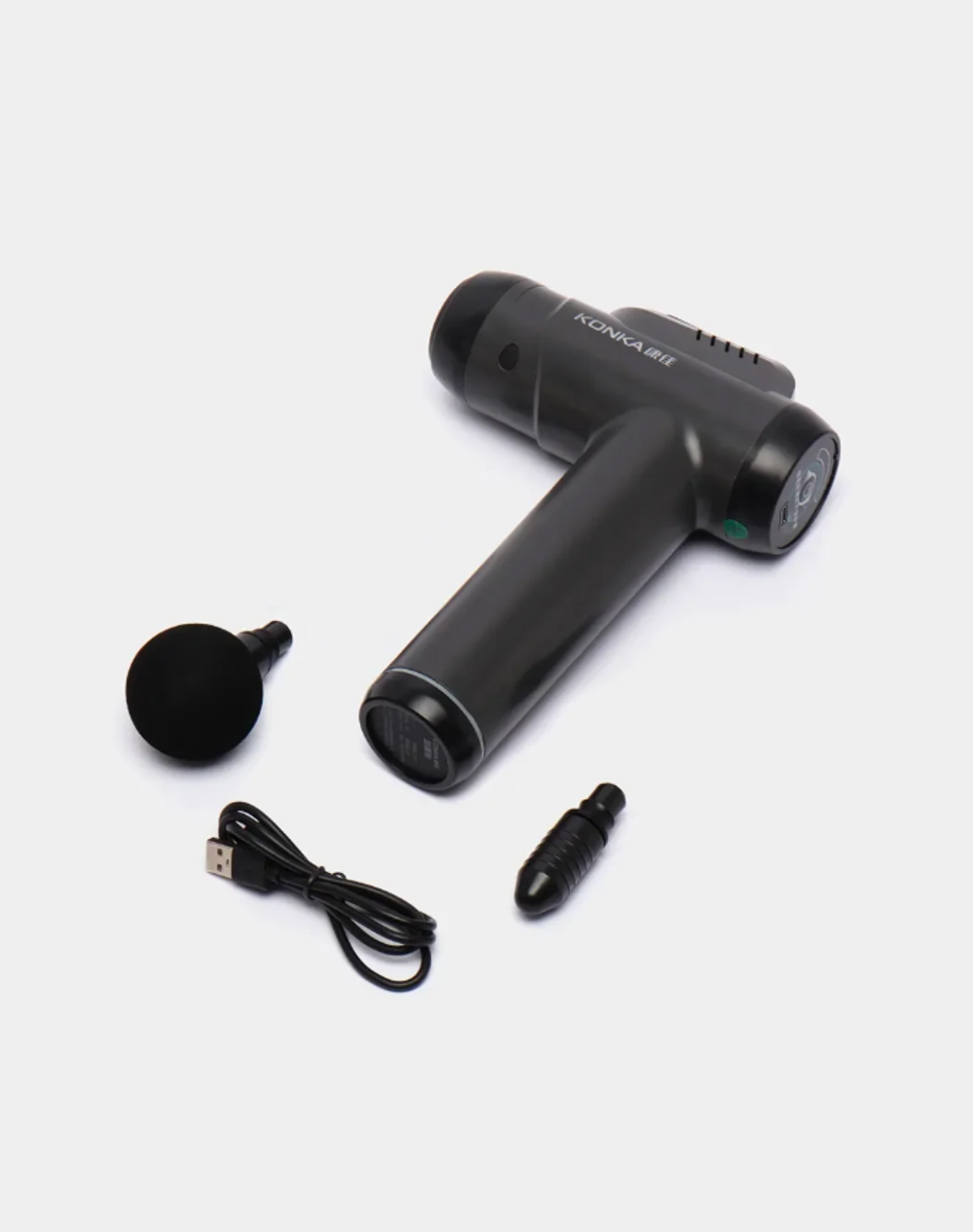 Массажер для тела перкуссионный KONKA 8810 электрический, вибрационный, 8 насадок