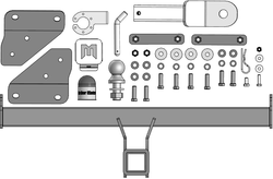 Фаркоп Motodor Geely Monjaro (оцинк. Шар) арт.94207-E