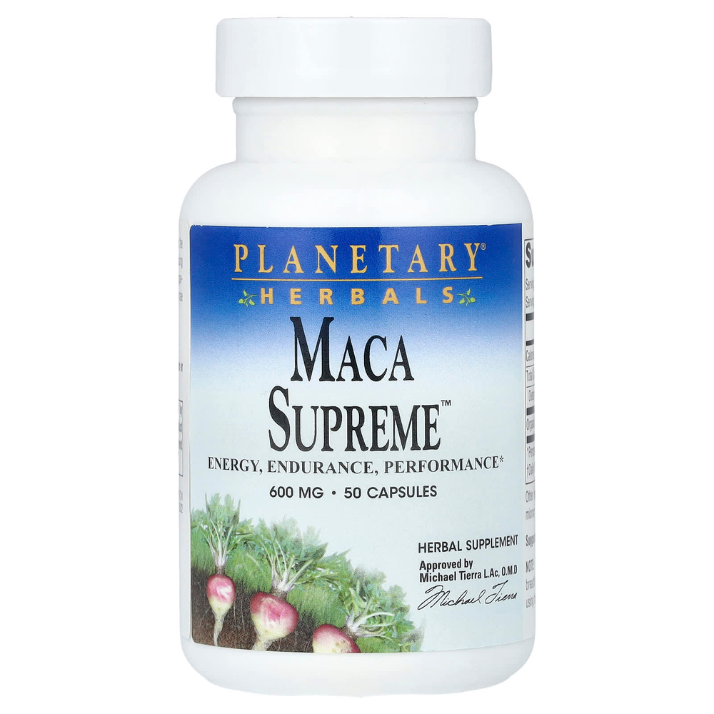 Planetary Herbals, Maca Supreme ™, 600 мг, 50 капсул