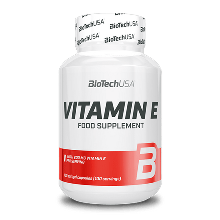 Витамин Е, Vitamin E, BioTechUSA, 100 желатиновых капсул