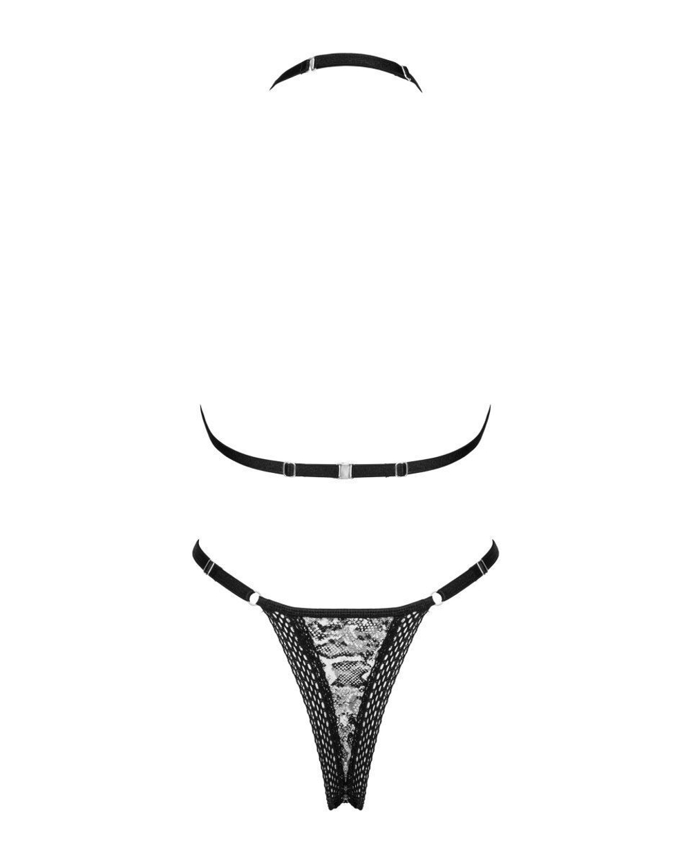 Комплект Xenita со змеиным принтом (Размер: L-XL) (Цвет: черный с бежевым)