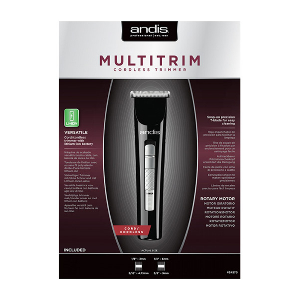 Аккумуляторно-сетевой окантовочный триммер с Т-образным ножом Andis MultiTrim CLT