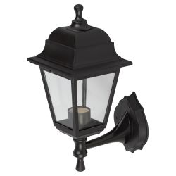 Садово-парковый светильник ЭРА НБУ 04-60-001 черный 4 гранный настенный IP44 Е27 max60Вт
