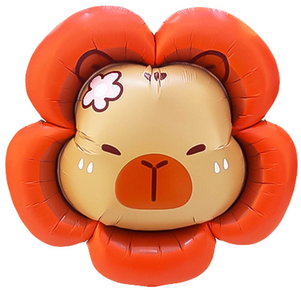 Шар (33''/84 см) Фигура, Капибара Цветочек, 1 шт.