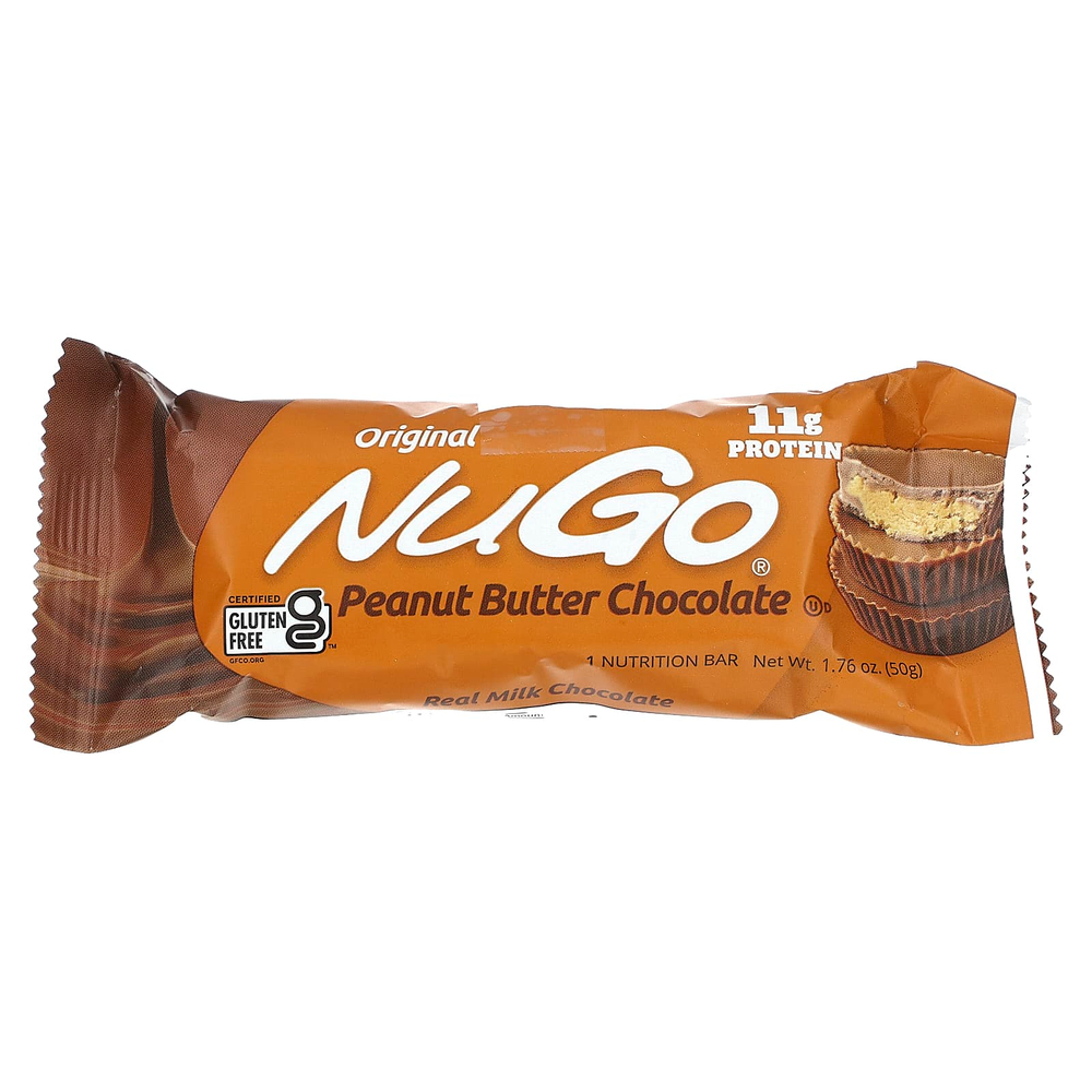 NuGo Nutrition, Оригинальные шоколадные батончики с арахисовой пастой, 15 батончиков, 50 г (1,76 унции)