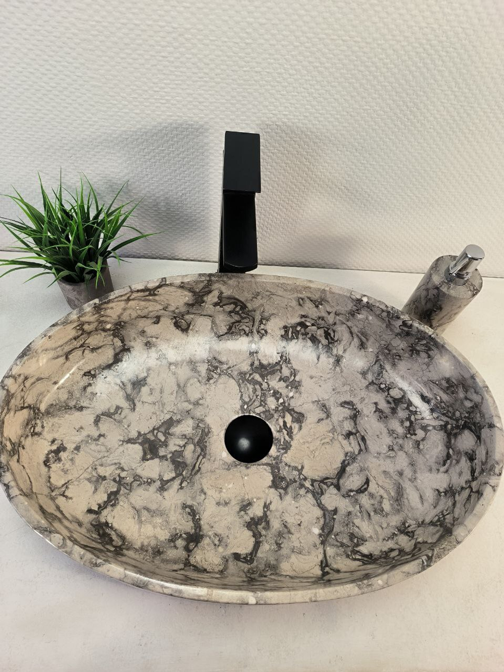 Раковина из мрамора Oval Doreng Grey Big OM-60097 (60*40*14)