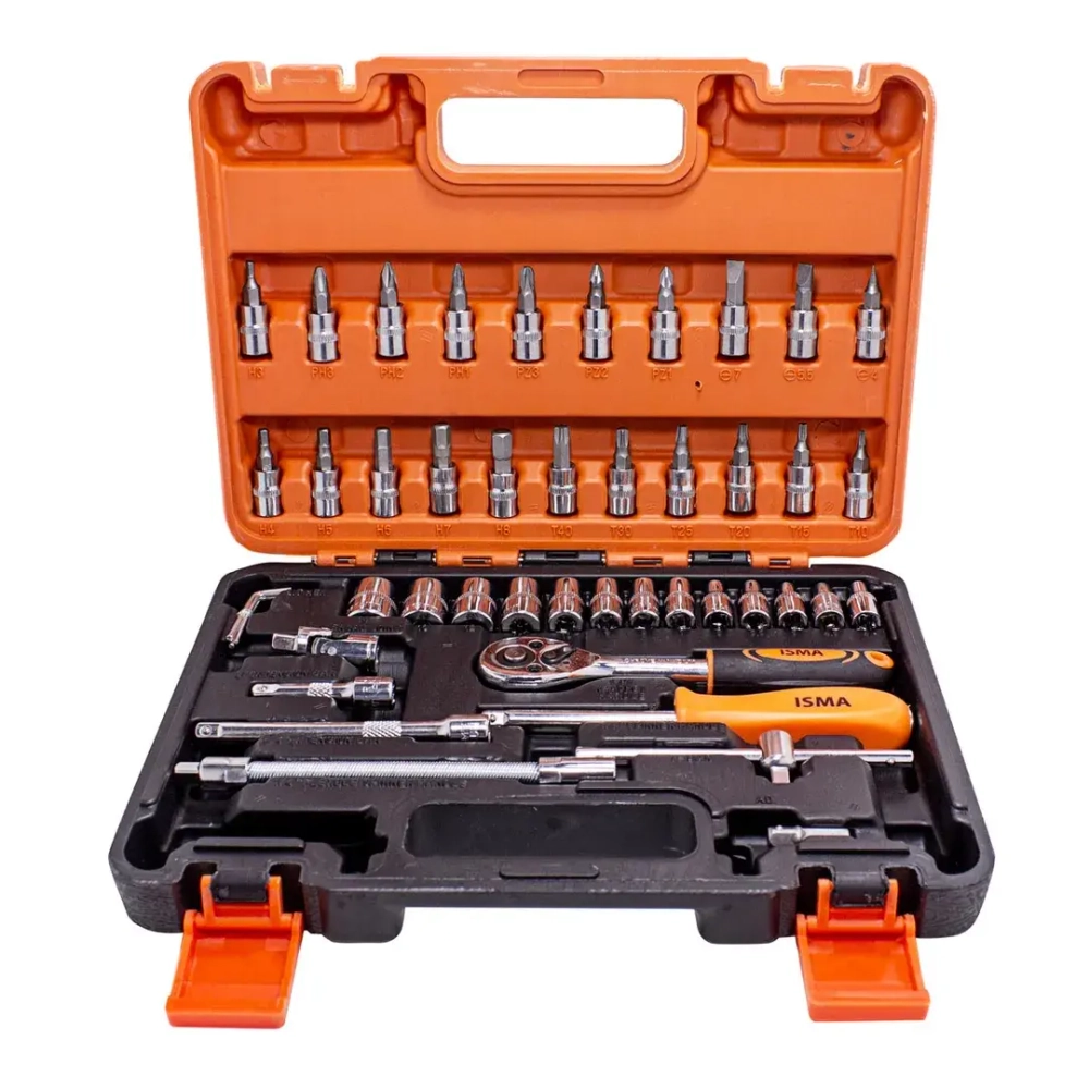 Набор инструмента 46пр. 1/4''(6-гран.)(4-14мм) ISMA ISMA-2462-5 EURO