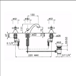 Mont Blanc Смеситель на 3 отв. с д/кл для раковины, бронза, 1608 BZ