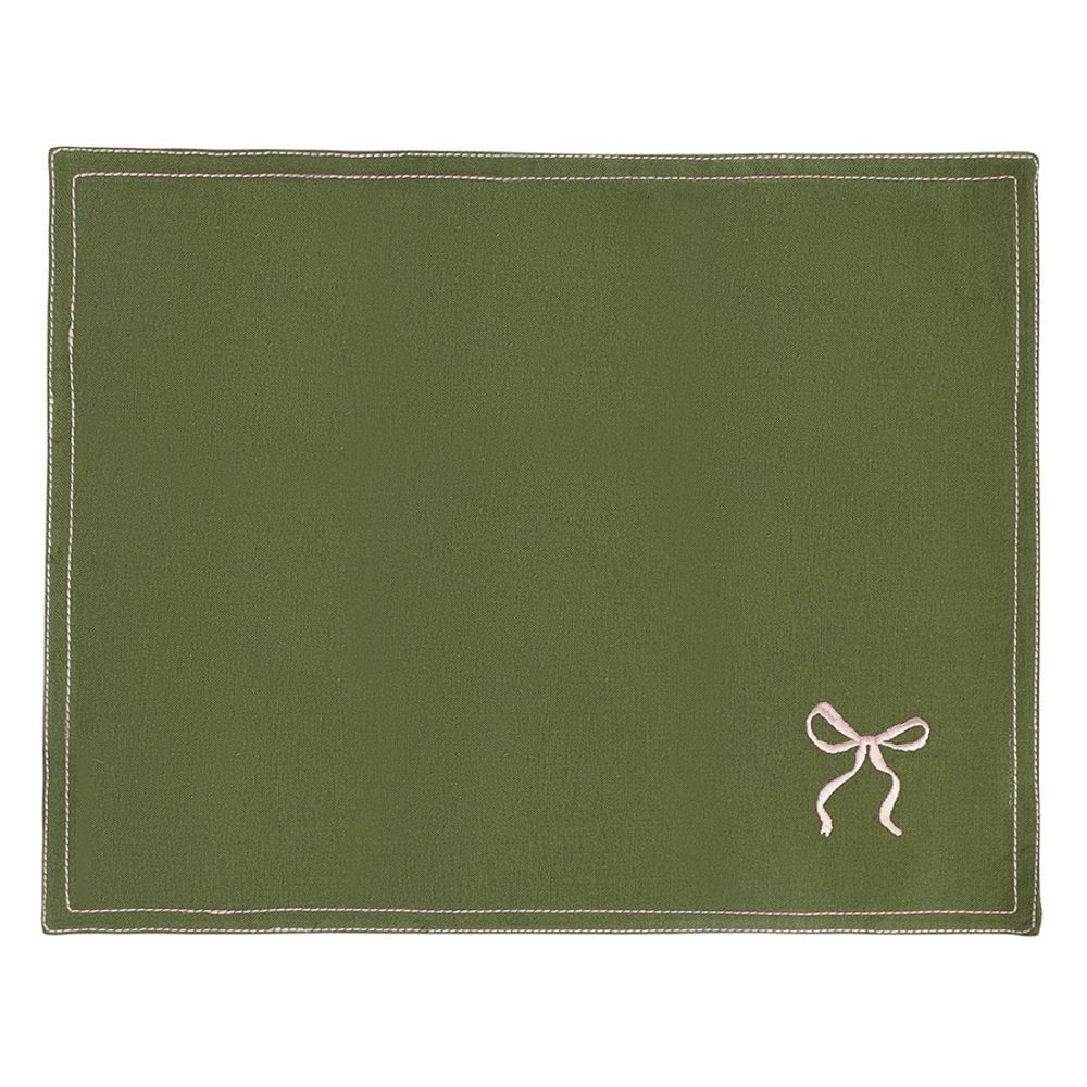 Салфетка под приборы Fancy Bows оливкового цвета из коллекции Essential, 35х45 см