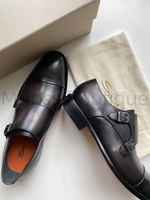 Туфли Santoni Carter мужские кожаные темно-коричневые