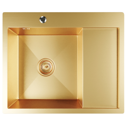Мойка настол.монтаж 60х50 (3,0) лев. вып 3 1/2  MIXLINE PRO 20см с сифоном (золото)