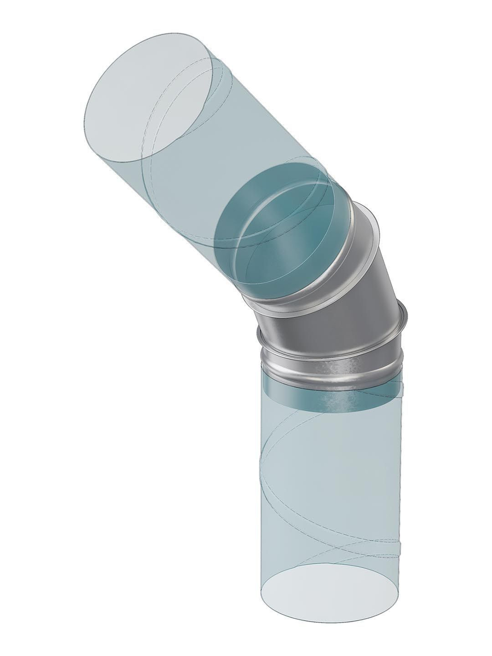 Отвод OTG D315 45° оцинк.сталь ERA PRO