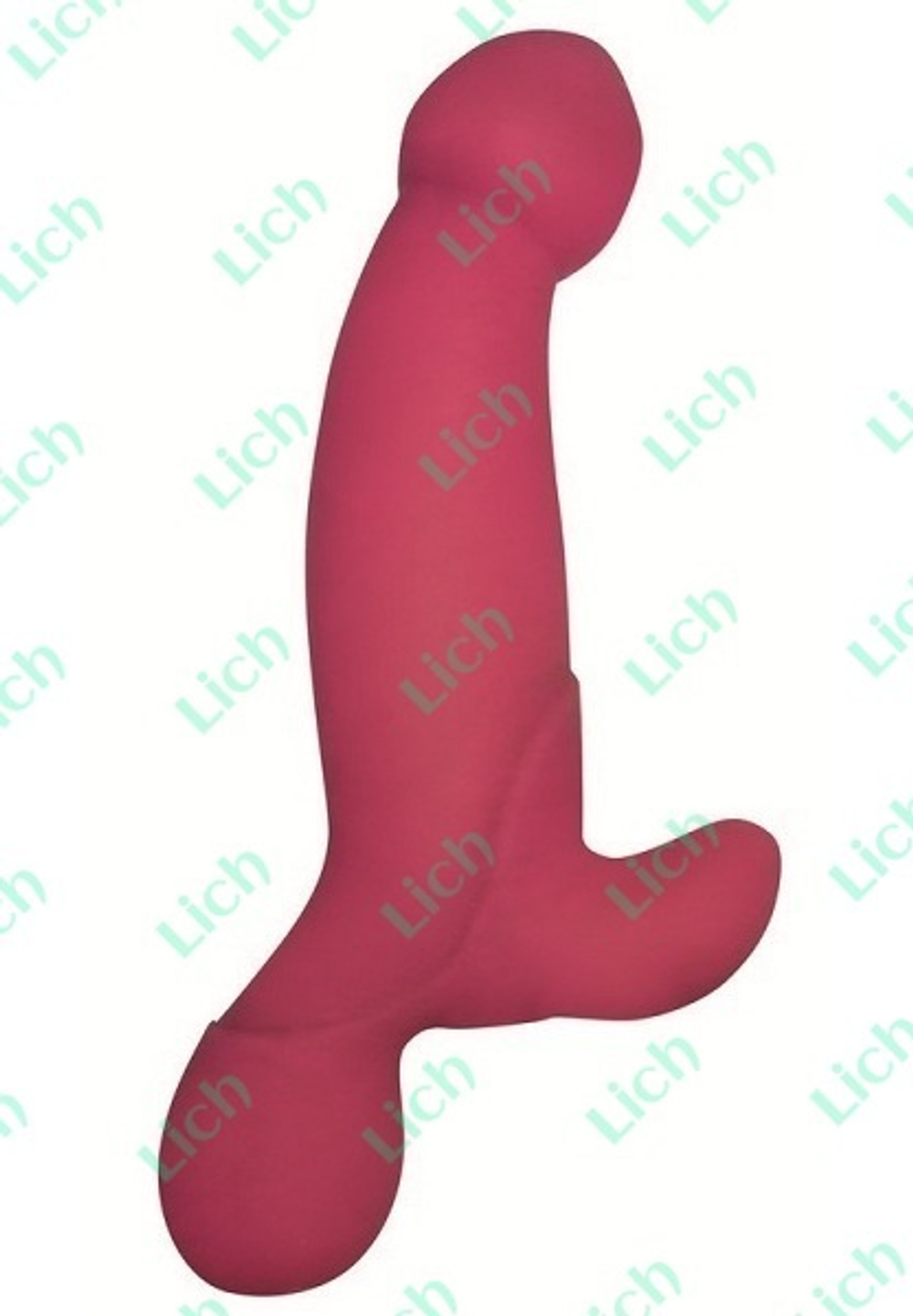 Тройной розовый вибратор из силикона